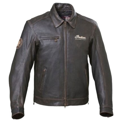 Distressed Brown Classic Leather Riding Jacket
