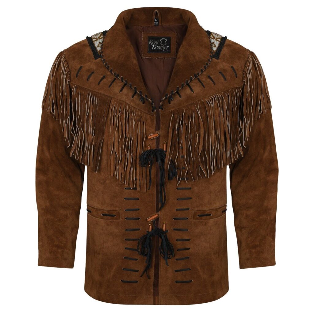 Leather Western Wear Jacket Native American