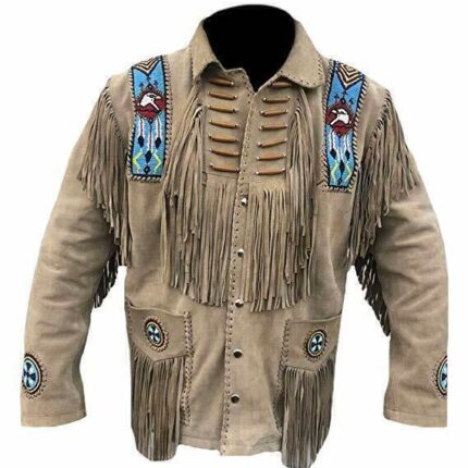 Cowboy Leather Jacket Suede Fringe
