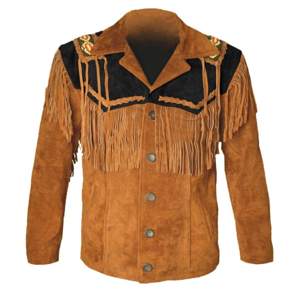 Jacket Fringe & Beads Western Suede Jacket