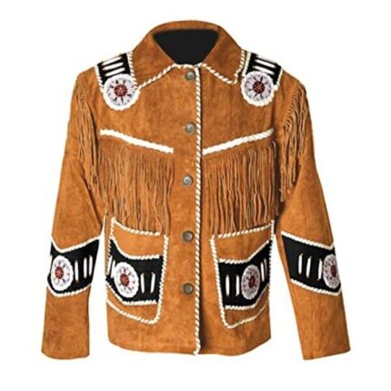 Leather Jacket Fringed & Beaded – American Native