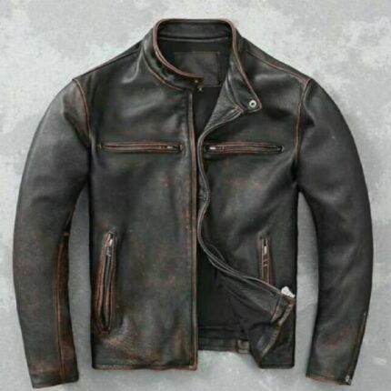Black Biker Real Leather Jacket