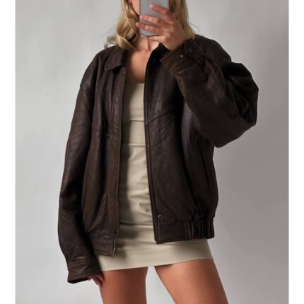Oversized Straight Jacket, ladies leather jacket,
